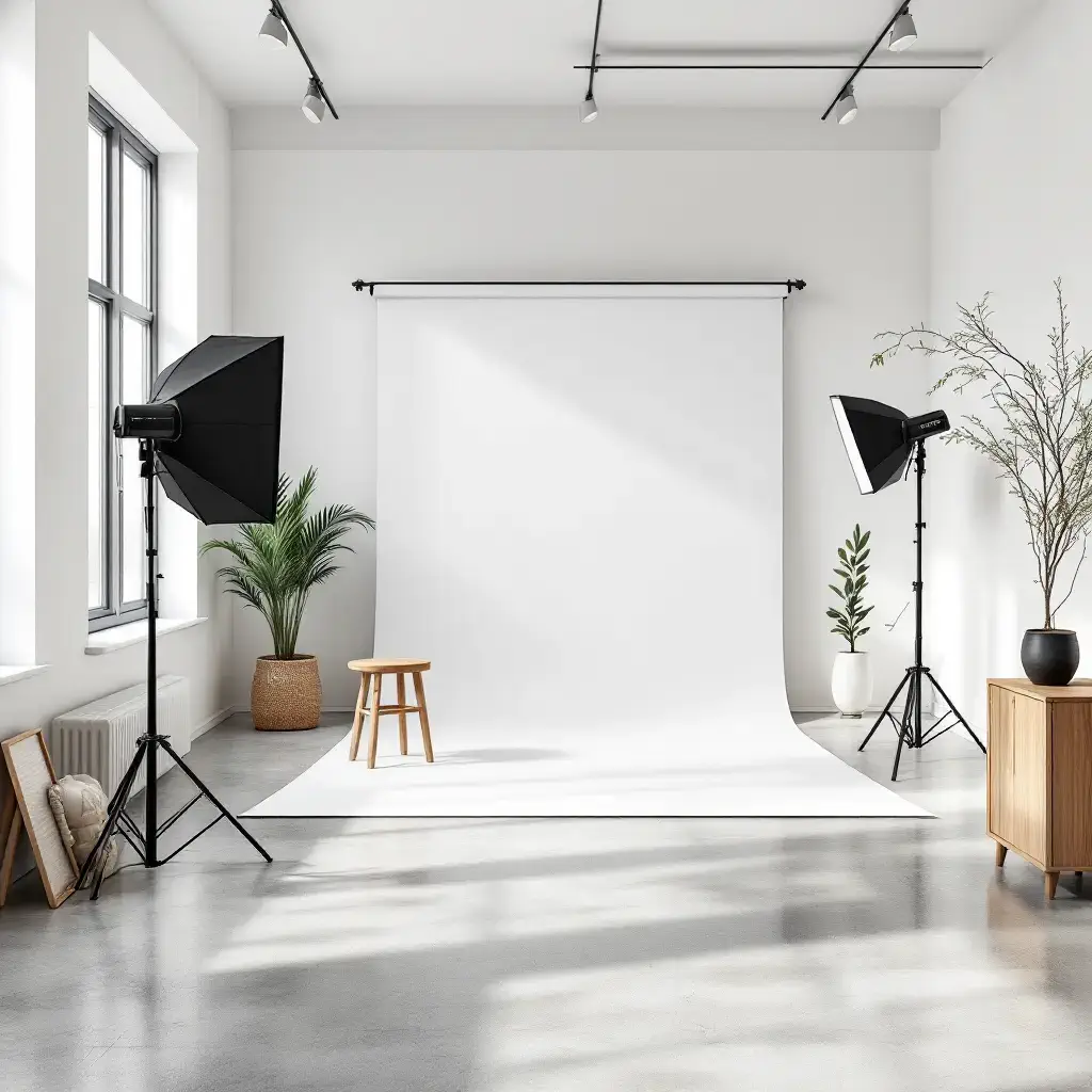 تصویر از یک آتلیه با دکور مینیمال و ارزان