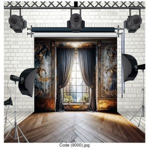 بکدراپ کلاسیک با دکور پنجره برای عکاسی پرتره و مدلینگ