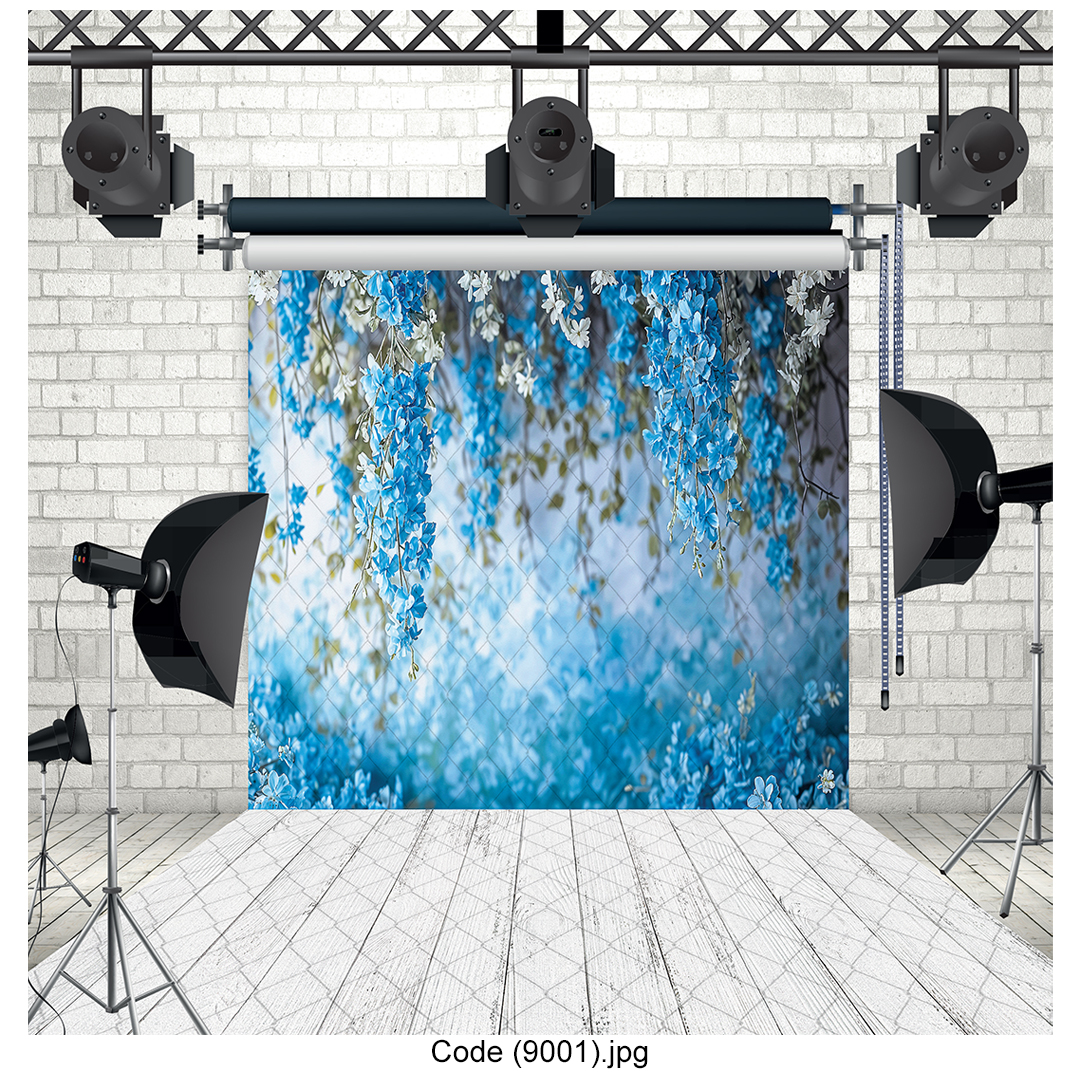 بکدراپ گلهای آبی و سفید مناسب برای عکاسی طبیعت و پرتره