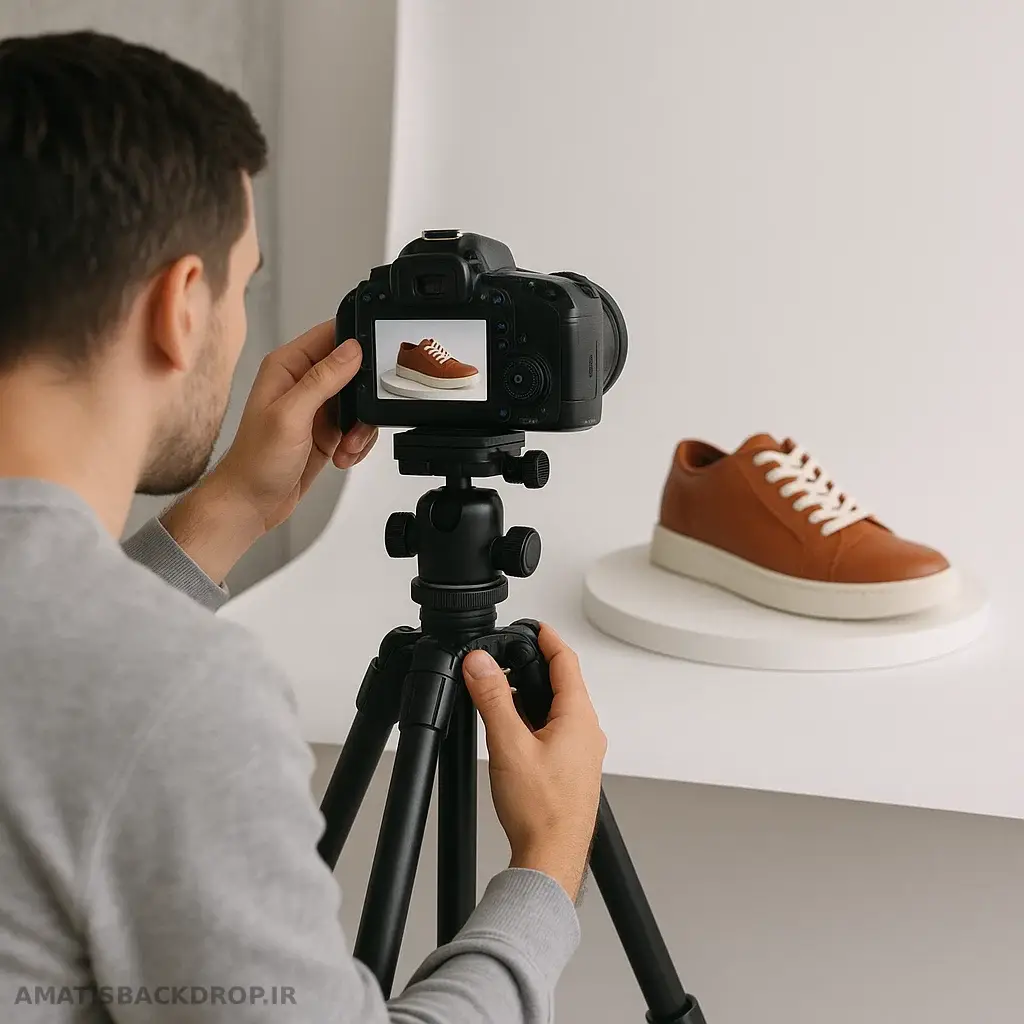 استفاده از سه‌پایه برای عکاسی از محصول)