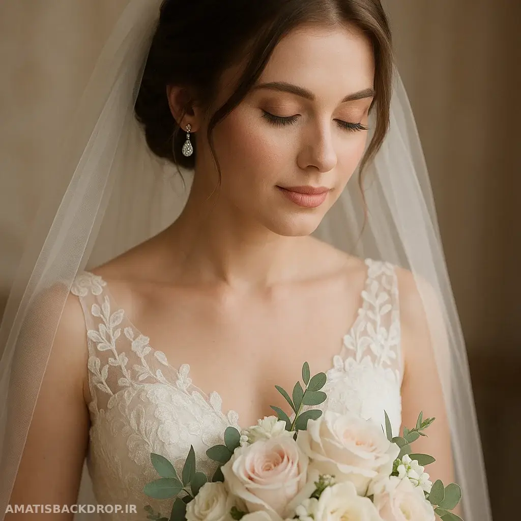 عکاسی پرتره عروسی با نورپردازی نرم